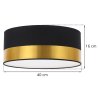 Lampa sufitowa plafon ELEGANCE, czarny abażur ze złotym wykończeniem, glamour, nowoczesny, 40cm
