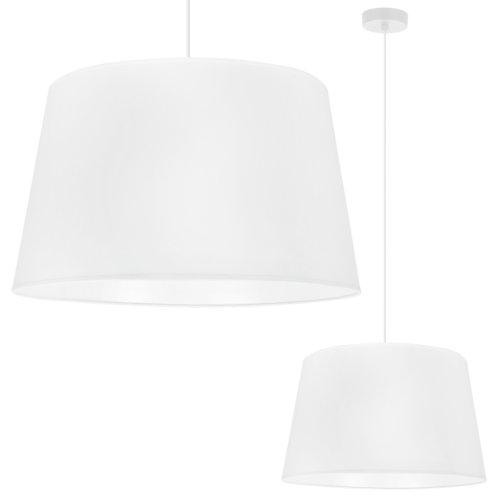 Lampa sufitowa wisząca stożek GAJA, biały abażur, do kuchni, jadalni, salonu, pojedynczy, 44cm, E27
