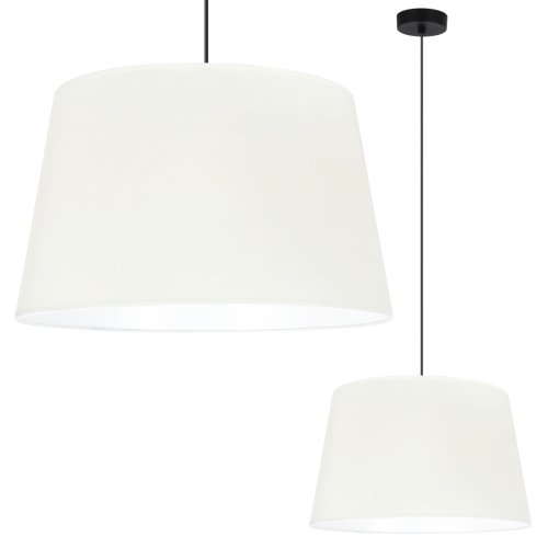 Lampa sufitowa wisząca GAJA, kremowy abażur z bawełny, naturalny, do sypialni i salonu, stożek