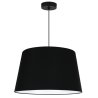 Lampa sufitowa wisząca GAJA, duży klasyczny czarny abażur z bawełny, stożek, 44cm, pojedynczy