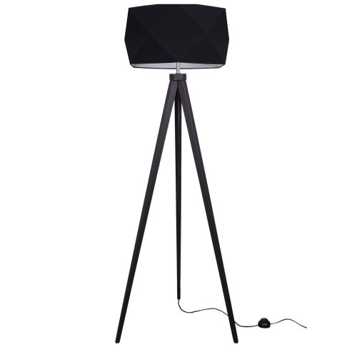 Lampa Stojąca Drewno Różne Kolory Abażur