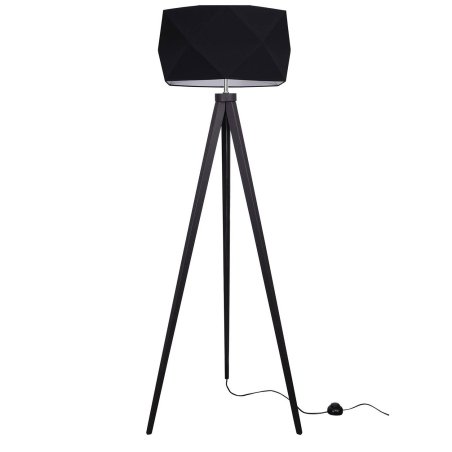 Lampa Stojąca Drewno Różne Kolory Abażur