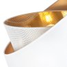 Lampa sufitowa wisząca biało-złota ASTI, nowoczesny asymetryczny żyrandol z abażurem z siatki, 45cm