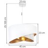 Lampa sufitowa wisząca biało-złota ASTI, nowoczesny asymetryczny żyrandol z abażurem z siatki, 45cm