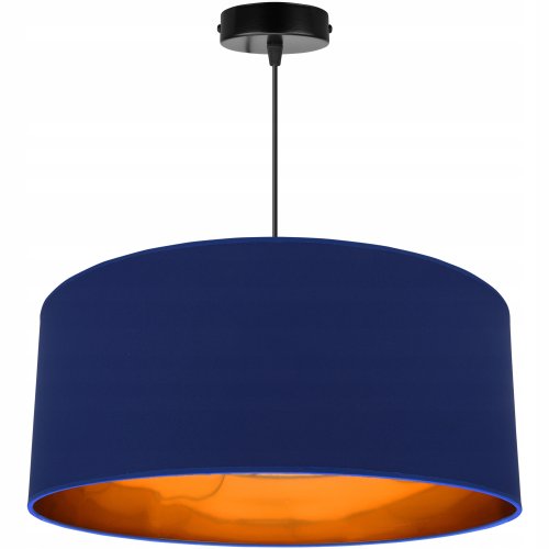 OUTLET -40% Nowoczesna Lampa Wisząca Abażur Złota Regulowana Niebieski