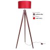 Lampa stojąca z czerwonym abażurem kolor palisander Lampa stojąca z czerwonym abażurem kolor palisander