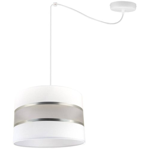 OUTLET -30% Lampa Wisząca Pojedyncza z Białym Abażurem