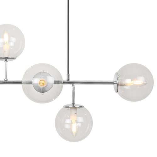 Lampa sufitowa wisząca żyrandol SIENA, chromowany, bezbarwne szklane kule, nowoczesny, loft