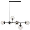 Lampa sufitowa wisząca żyrandol SIENA, kolor czarny, przezroczyste szklane kule, styl nowoczesny
