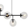 Lampa sufitowa wisząca żyrandol SIENA, kolor czarny, przezroczyste szklane kule, styl nowoczesny