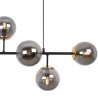 Lampa sufitowa wisząca żyrandol SIENA, czarno-złoty, do kuchni i jadalni, grafitowe szklane kule