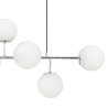 Lampa sufitowa wisząca SIENA, chromowana konstrukcja, 6 szklanych kul w białym kolorze, E14