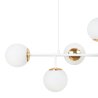 Lampa sufitowa wisząca żyrandol SIENA, biało-złota, listwa ze szklanymi kloszami, do salonu