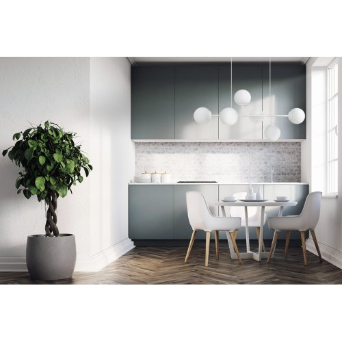 Lampa sufitowa wisząca SIENA, biała, żyrandol molekularny ze szklanymi kloszami, nowoczesny