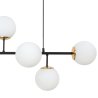 Lampa sufitowa wisząca SIENA, czarna konstrukcja ze złotymi dodatkami, białe kule 15cm, loft