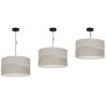 Lampa wisząca sufitowa LEN, duży lniany żyrandol z beżowym okrągłym abażurem 40cm, gwint E27