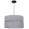 Lampa sufitowa wisząca z abażurem LEN, szary żyrandol z ekologicznej tkaniny, do pokoju, sypialni
