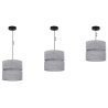 Lampa sufitowa wisząca LEN, żyrandol z szarym abażurem z lnianej tkaniny, naturalny, do pokoju