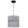 Lampa sufitowa wisząca LEN, żyrandol z szarym abażurem z lnianej tkaniny, naturalny, do pokoju
