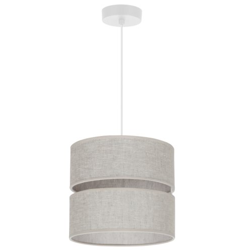 Lampa sufitowa wisząca LEN, podwójny abażur w kolorze jasnobeżowym, pojedynczy, do kuchni i salonu