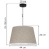 Lampa wisząca sufitowa z abażurem LEN, pojedyncza, żyrandol w kształcie stożka, kolor beżowy