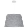 Lampa sufitowa wisząca żyrandol LEN, duży abażur w szarym kolorze, lniany, do salonu i sypialni