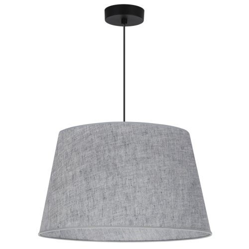 Lampa sufitowa wisząca żyrandol LEN, szary abażur stożek, duży, nad stół do kuchni i salonu, E27