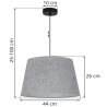 Lampa sufitowa wisząca żyrandol LEN, szary abażur stożek, duży, nad stół do kuchni i salonu, E27