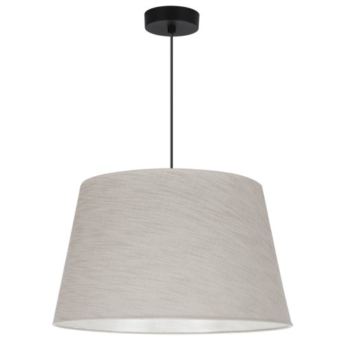 Lampa sufitowa wisząca LEN, żyrandol z jasnobeżowym abażurem z lnu, ekologiczny, do jadalni