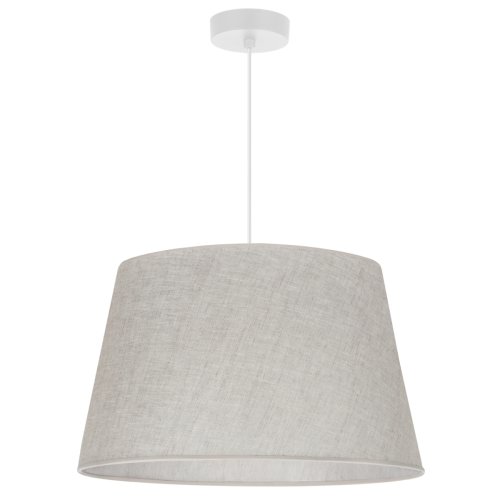 Lampa sufitowa wisząca LEN, duży stożkowy abażur w kolorze jasnego beżu, klasyczny, nad stół