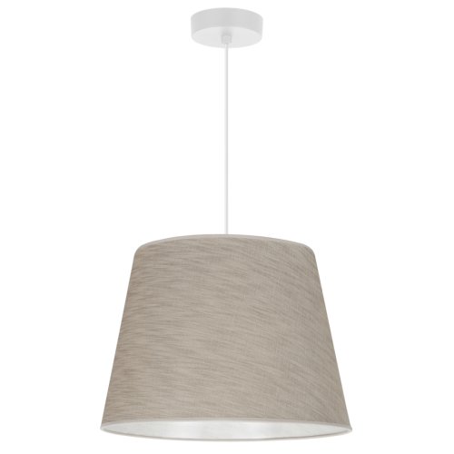 Lampa wisząca sufitowa z abażurem LEN, żyrandol pojedynczy stożek, naturalna tkanina, nad stół