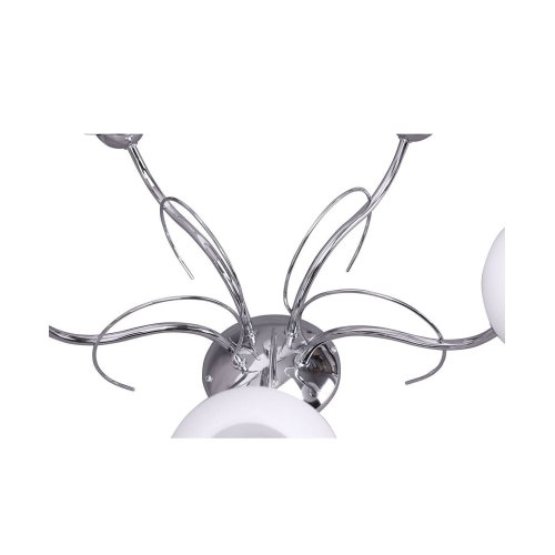 Elegancka Lampa Sufitowa Chrom Szklane Klosze