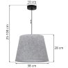 Lampa sufitowa wisząca LEN, żyrandol z szarym abażurem w kształcie stożka, do kuchni i salonu