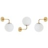 Lampa ścienna typu kinkiet SIENA, złota konstrukcja, biała szklana kula, styl nowoczesny glamour