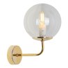 Lampa ścienna typu kinkiet, SIENA, złota konstrukcja, bezbarwna szklana kula, pojedyncza, 15cm