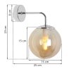 Kinkiet ścienny SIENA, chromowana lampa z miodowym kloszem w kształcie kuli, do łazienki, salonu