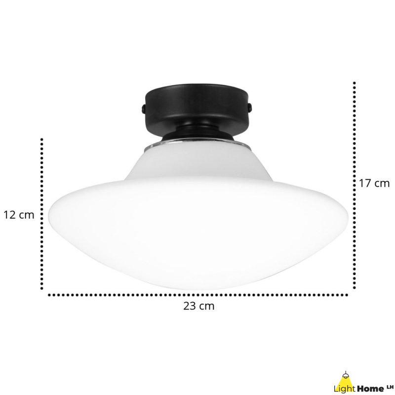 Biała lampa plafon z czarną podkloszówką Biała lampa plafon z czarną podkloszówką