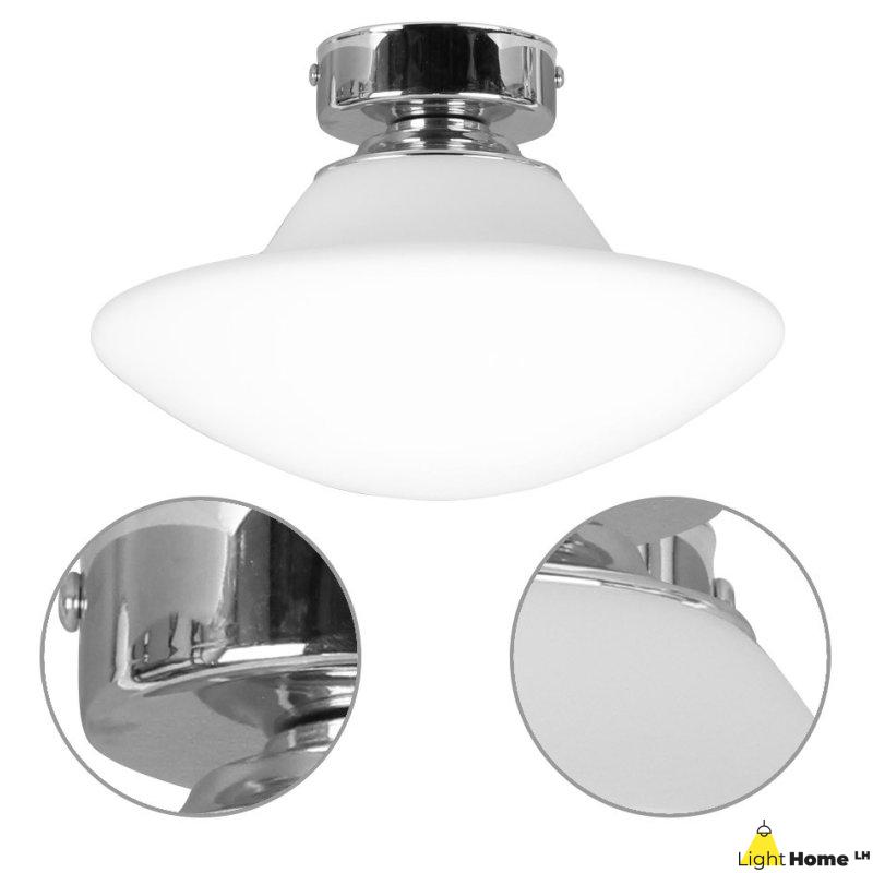Nowoczesna lampa sufitowa z chromowaną podkloszówką Nowoczesna lampa sufitowa z chromowaną podkloszówką