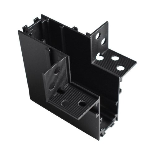 Czarny narożnik podtynkowy dół L do systemów szynowych MAGNETIC