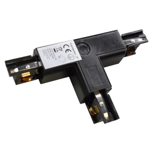 Łącznik T trójnik do lampy szynowej TRACK LIGHT, czarny, 3 fazowy, dolny lewy