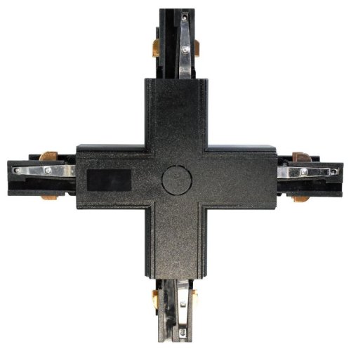 Łącznik krzyżowy X do lampy szynowej, szynoprzewodu, track, czarny, 3 fazowy