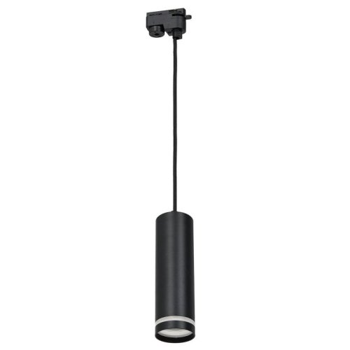 Lampa szynowa wisząca, oprawa do szynoprzewodu, tuba PIPE RING czarna, 1xGU10