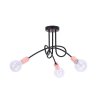 Czarna lampa sufitowa z miedzianymi oprawkami Czarna lampa sufitowa z miedzianymi oprawkami