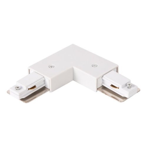 Łącznik L kątowy narożny do szyn, biały, 1 fazowy + zasilanie centralne