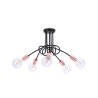 Czarna lampa sufitowa loft z wieloma żarówkami Czarna lampa sufitowa loft z wieloma żarówkami