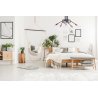 Sypialnia w stylu loft z lampą sufitową edison
