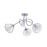 Chromowana lampa sufitowa z kloszami z drutu Chromowana lampa sufitowa z kloszami z drutu