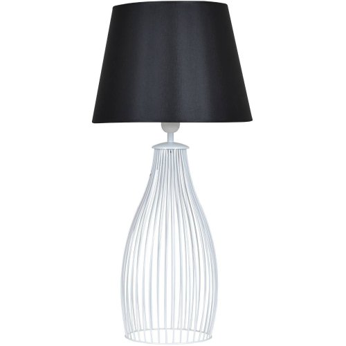 OUTLET -50% Nowoczesna Lampa Nocna z Abażurem Stojąca Stożek Czarny Abażur