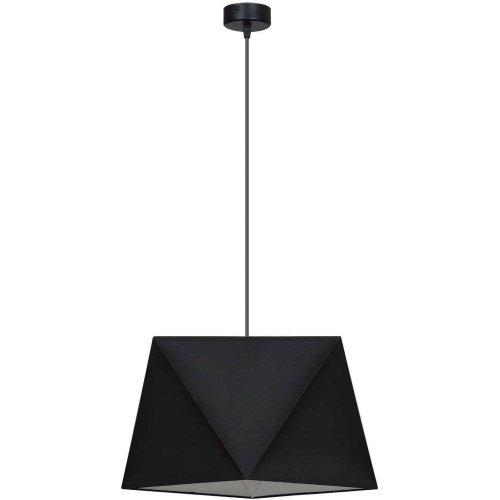 OUTLET -50% Lampa Wisząca z Abażurem Czarny Diament Materiał