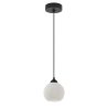 Lampa sufitowa żyrandol RIFFLE, pojedyncza, biała ryflowana kula, do kuchni, salonu, łazienki, 14cm